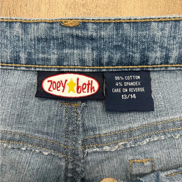 Zoey Beth Y2K Lace Up Tie Flare Jeans Size 13/14 - Picture 7 of 11